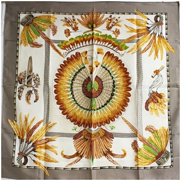 Silk - エルメス シルク スカーフ カレ90 BRAZIL ブラジル 中古 ABランク HERMES ｜レディース 女性用 箱付き 【送料無料】