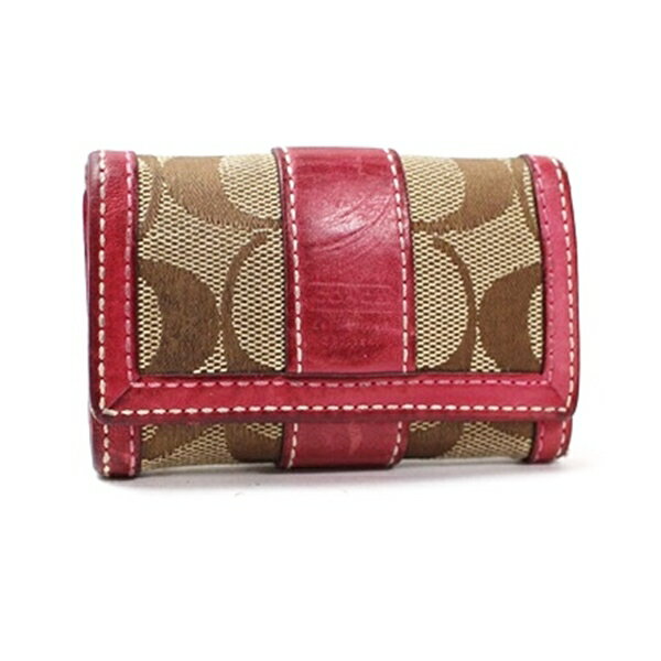 Rakuten - コーチ シグネチャー柄 6連キーケース キャンバス×レザー レッド×ブラウン 中古 Bランク COACH｜女性 レディース 鍵 キー 【ネコポス送料無料】