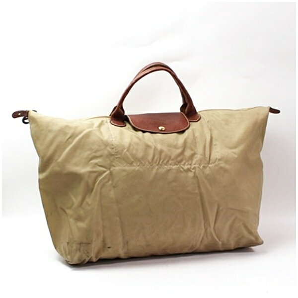 ロンシャン ル プリアージュ ナイロン トートバッグ ベージュ×ブラウン 中古 Bランク LONGCHAMP｜女性 レディース カジュアル 