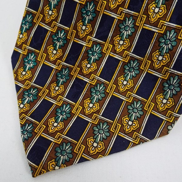 ブーメラン シルク ネクタイ ネイビー系 中古 ABランク BOOMERANG メンズ ビジネス【メール便送料無料】