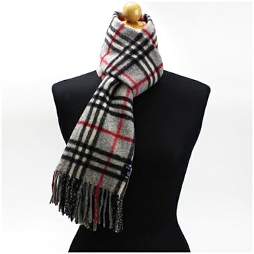 バーバリー バーバリー ロンドン カシミヤ マフラー グレー×チェック 154×32センチ 中古 ABランク BURBERRY LONDON |ブランド プレゼント まふらー レディース 女性 メンズ 男性 男女兼用 人気 冬 防寒【クリーニング済み】【ネコポス送料無料】
