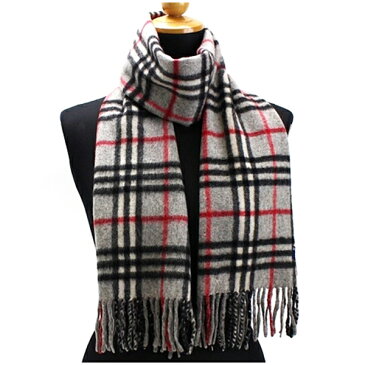 バーバリー バーバリー ロンドン カシミヤ マフラー グレー×チェック 154×32センチ 中古 ABランク BURBERRY LONDON |ブランド プレゼント まふらー レディース 女性 メンズ 男性 男女兼用 人気 冬 防寒【クリーニング済み】【ネコポス送料無料】