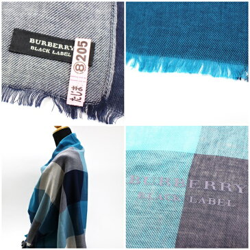 バーバリー ブラックレーベル 大判ストール マフラー マルチカラー×チェック 192×75センチ 中古 Aランク BURBERRY BLACK LABEL | ブランド メンズ 男性 男女兼用 【送料無料】【クリーニング済み】