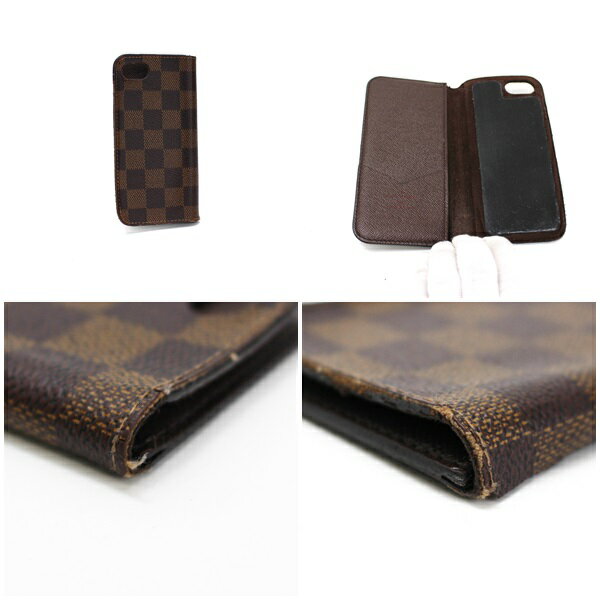 ルイヴィトン ダミエ エベヌ アイフォンケース フォリオ iphone 6ケース N61242 中古 BCランク LOUIS VUITTON｜ メンズ レディース 男女兼用 フォンケース ブランド ロゴ スリム 【ネコポス送料無料】