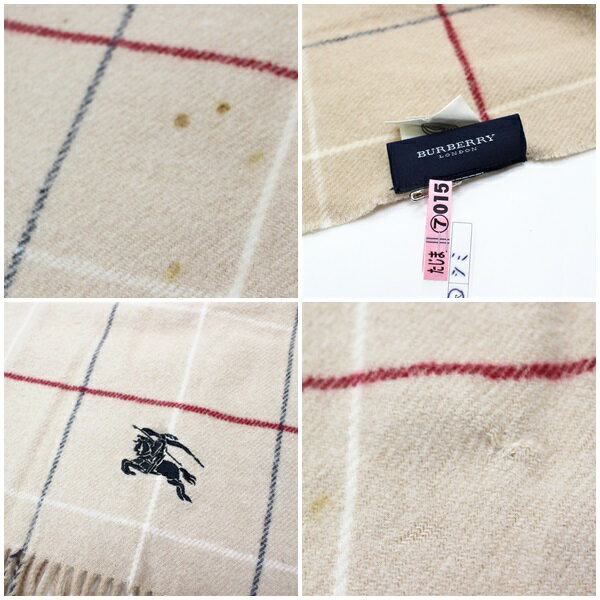 バーバリー ロンドン ウール ひざ掛け ベージュ×チェック 63×120センチ 中古 Bランク BURBERRY LONDON｜ 西川産業 メンズ 男性 レディース 女性 男女兼用 冬 防寒 アウトドア ライトブラウン 【クリーニング済み】【送料無料】