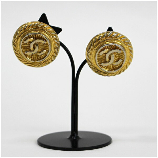 シャネル ヴィンテージ イヤリング ゴールドカラー ココマーク ラウンド 中古 ABランク CHANEL｜レディース 女性 アクセサリー ブランド クリップ式 【送料無料】