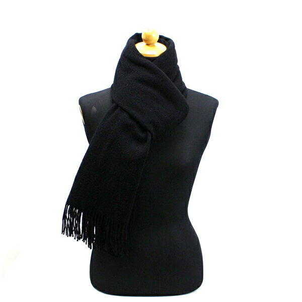 ブティック プラージュ 大判マフラー ブラック 無地 196×49センチ 中古 ABランク BOUTIQUE PIAGE ｜ レディース 女性 シンプル 防寒 冬 【クリーニング済み】【送料無料】 2