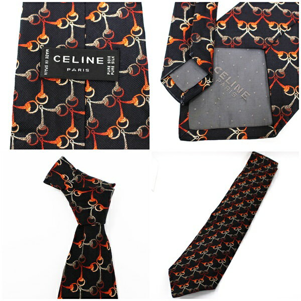 セリーヌ シルク ネクタイ 中古 Aランク CELINE｜ ビジネス メンズ 【ネコポス送料無料】