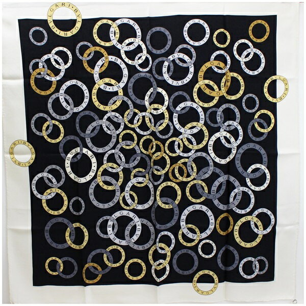 ブルガリ スカーフ ホワイト×ブラック 中古 ABランクBVLGARI | レディース 女性用【クリーニング済み】【送料無料】のサムネイル