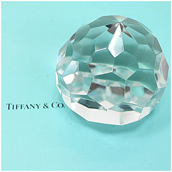 ティファニー ペーパーウェイト クリスタル クリア 中古 Aランク Tiffany & Co ｜ インテリア 小物 置物 オブジェ 箱付き 【送料無料】