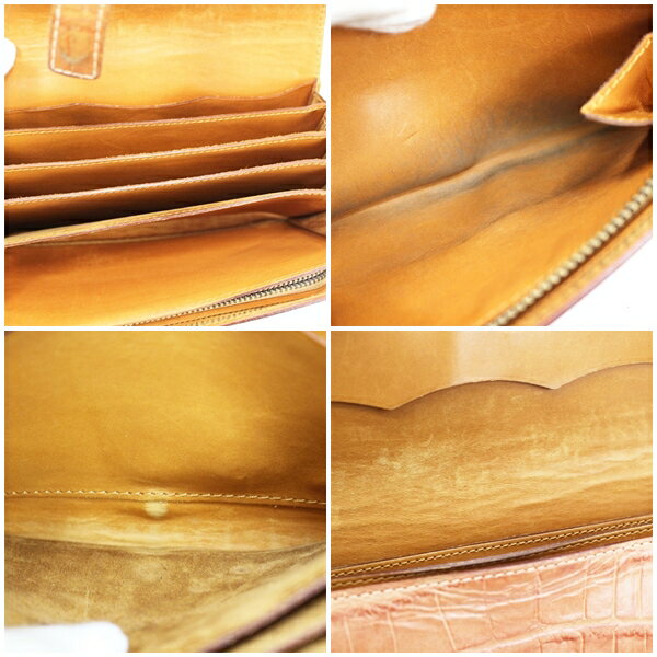 フェリージ 二つ折り長財布 型押し レザー 3005 ブラウン 中古 ABランク FELISI ｜ メンズ レディース 男性 女性 小銭入れ有り 【送料無料】