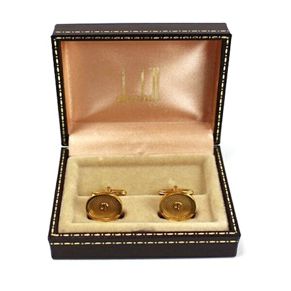 ダンヒル カフス ゴールド 中古 Aランク dunhill |アクセサリー メンズ 男性用 ビジネス 仕事 スーツ小物 カフスボタン ケース付き【送料無料】