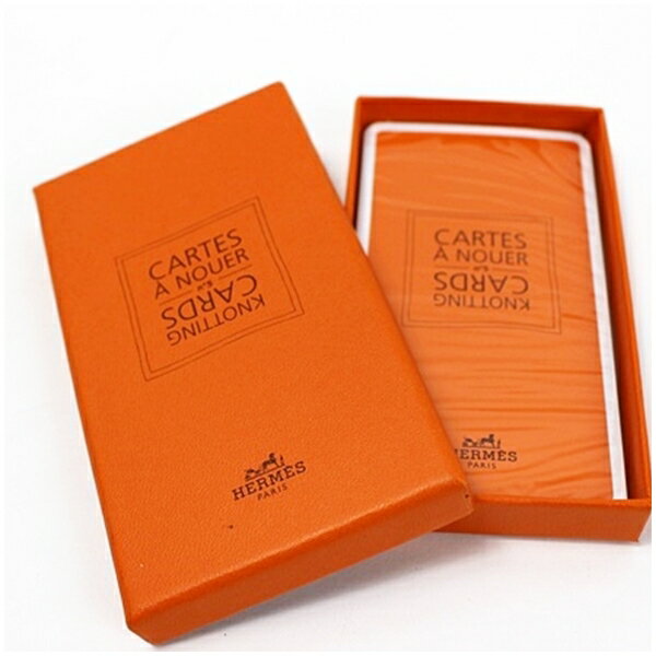 エルメス 未開封 ノッティングカード NO.5 オレンジ 中古 Sランク HERMES |小物 スカーフの結び方 箱付き 【ネコポス送料無料】のサムネイル