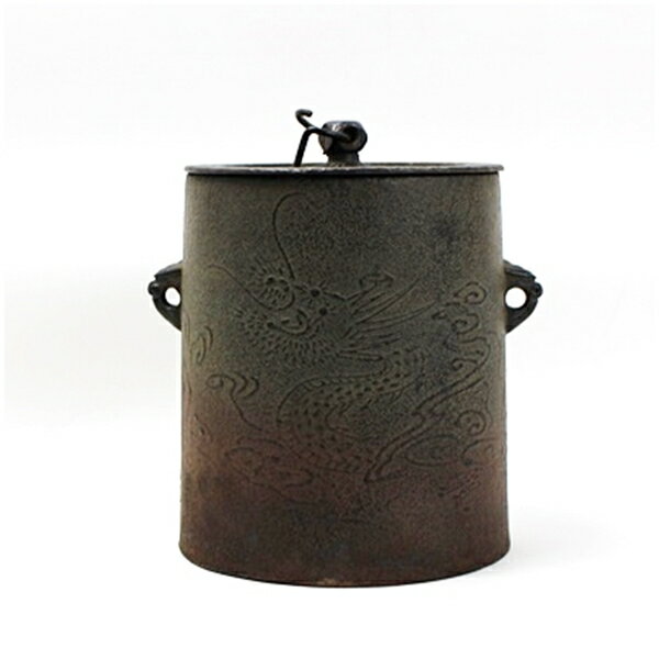 風炉釜 雲竜釜(うんりゅうがま)小 中古 菊地政光 造 茶道具 釣釜【送料無料】