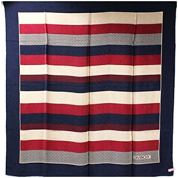ジバンシィ スカーフ ネイビー×レッド×ベージュ 中古 ABランク GIVENCHY | レディース 女性 【ネコポス送料無料】 【クリーニング済み】