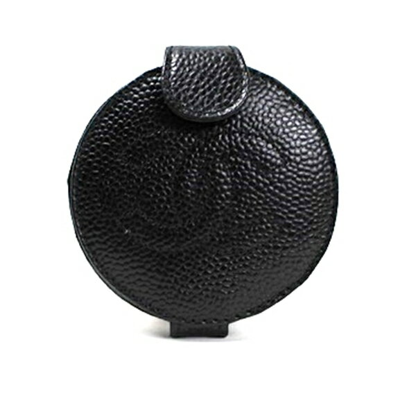 シャネル キャビアスキン 二つ折りコンパクトダブルミラー ブラック レザー 中古 BCランク CHANEL ｜ レディース 女性 ブランド 【箱付き】【送料無料】