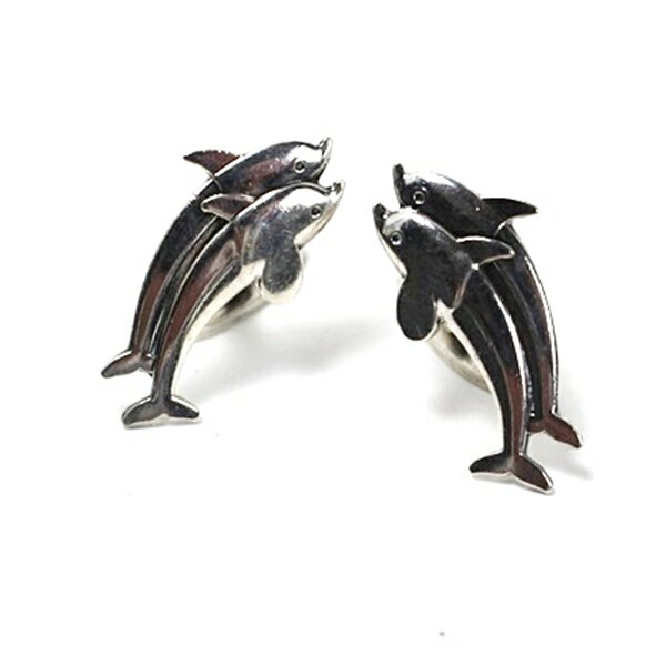 ジョージジェンセン カフス 129 イルカ シルバー925 中古 ABランク Georg Jensen|アクセサリー メンズ 男性用 ビジネス 仕事 スーツ小物...