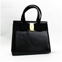 サルバトーレフェラガモ 2WAY ハンドバッグ ヴァラ リボン レザー ゴールド金具 ブラック 中古 ABランク Salvatore Ferragamo |レデ...