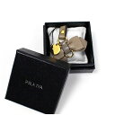 プラダ 携帯ストラップ リボン グレージュ×ゴールド 中古 Bランク PRADA |アクセサリー レディース 女性用 箱付き 【ネコポス送料無料】