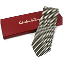 サルバトーレフェラガモ 未使用 シルク ネクタイ 鳥柄 総柄 中古 Sランク Salvatore Ferragamo | メンズ ビジネス 箱付き 【送料無料】