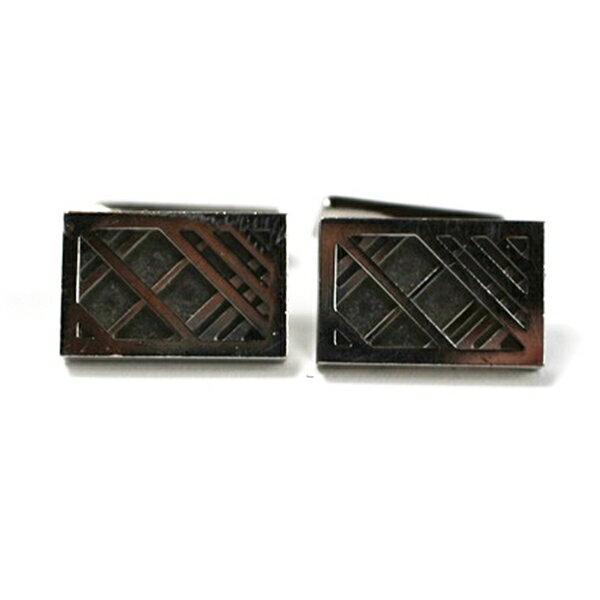 バーバリー カフス シルバーカラー 中古 ABランク BURBERRY |アクセサリー メンズ 男性用 ビジネス 仕事 スーツ小物 カフスボタン 【ネコポス送料...