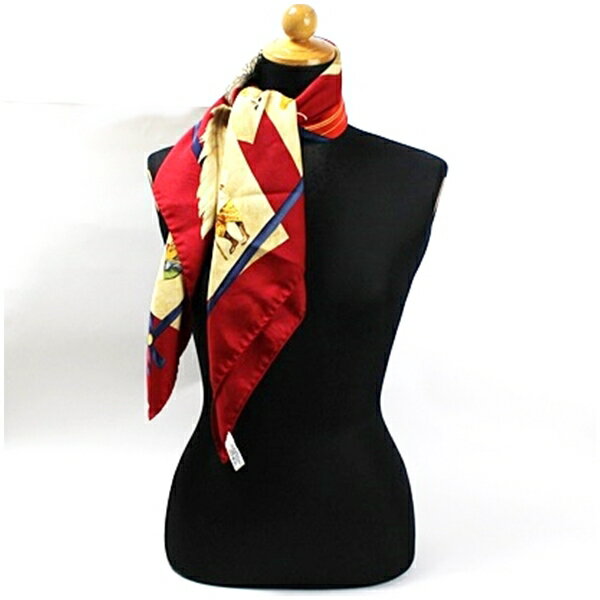 トラサルディ シルク スカーフ レッド 中古 Bランク TRUSSARDI | レディース 女性用 【ネコポス送料無料】