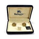 バーバリー カフス 未使用 シルバー×ゴールド 中古 Sランク BURBERRY|アクセサリー メンズ 男性用 ビジネス 仕事 スーツ小物 カフスボタン ケース...