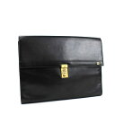 ダンヒル ブリーフケース ビジネスバッグ 書類かばん ダイヤルロック式 レザー ブラック ゴールド金具 中古 ABランク dunhill |メンズ 男性用 ビジネス 大きめ 【送料無料】