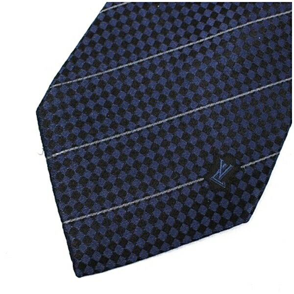 ルイヴィトン シルク ネクタイ ダミエ柄 中古 ABランク LOUIS VUITTON | メンズ ビジネス 【送料無料】