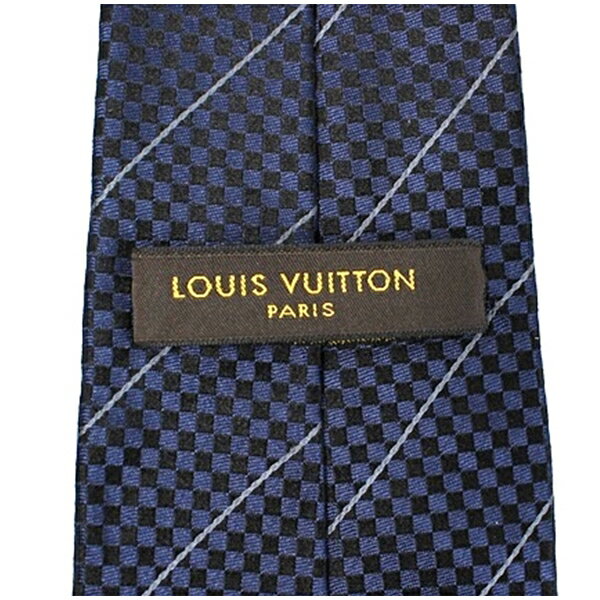 ルイヴィトン シルク ネクタイ ダミエ柄 中古 ABランク LOUIS VUITTON | メンズ ビジネス 【送料無料】