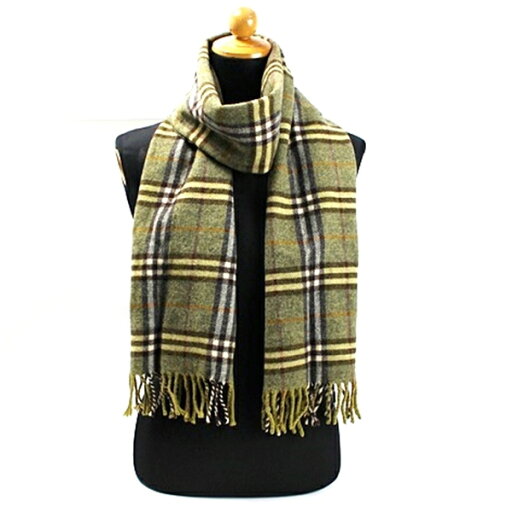 バーバリー ウール マフラー カーキ×チェック 174×32センチ 中古 Aランク BURBERRY| メンズ レディース男性 女性 【ネコポス送料無料】 バーバリー ウール マフラー カーキ×チェック 174×32センチ 中古 Aランク BURBERRY| メンズ レディース男性 女性 【ネコポス送料無料】