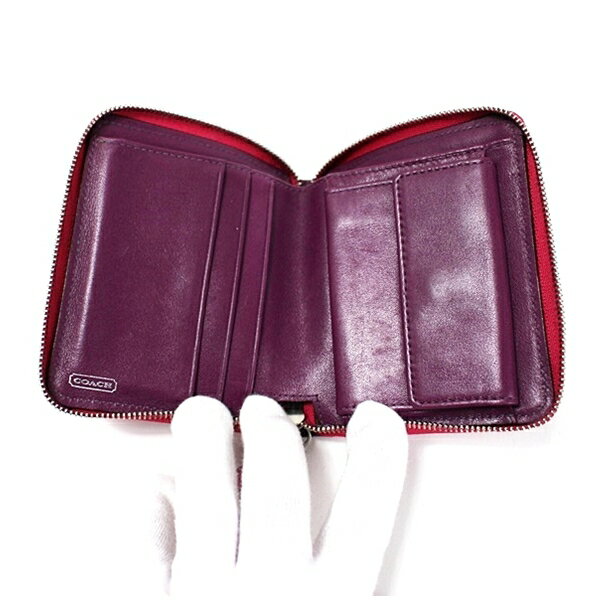 コーチ ラウンドファスナー財布 ジップラウンドウォレット レザー ピンク 中古 ABランク COACH｜レディース 女性 ブランド 【ネコポス送料無料】