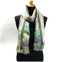 エトロ レーヨン他 ストール 長方形 グリーン×マルチカラー 中古 Aランク ETRO | レディース 女性 【ネコポス送料無料】(4)