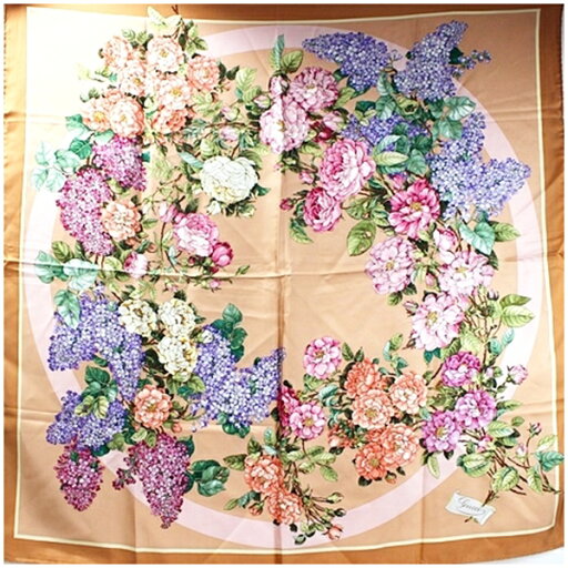 グッチ シルク スカーフ サーモンピンク 花柄 中古 Aランク GUCCI | レディース 女性 【送料無料】 グッチ シルク スカーフ サーモンピンク 花柄 中古 Aランク GUCCI | レディース 女性 【送料無料】