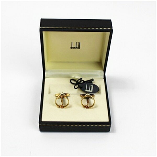 ダンヒル カフス 未使用 ロゴ ゴールドカラー 中古 Aランク dunhill|アクセサリー メンズ 男性用 ビジネス 仕事 スーツ小物 ケース付き 【送料無料...