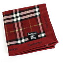 バーバリー コットン ハンカチ 未使用 レッド×チェック 中古 Sランク BURBERRY | メンズ 男性用 ブランド シール付き 【ネコポス送料無料】