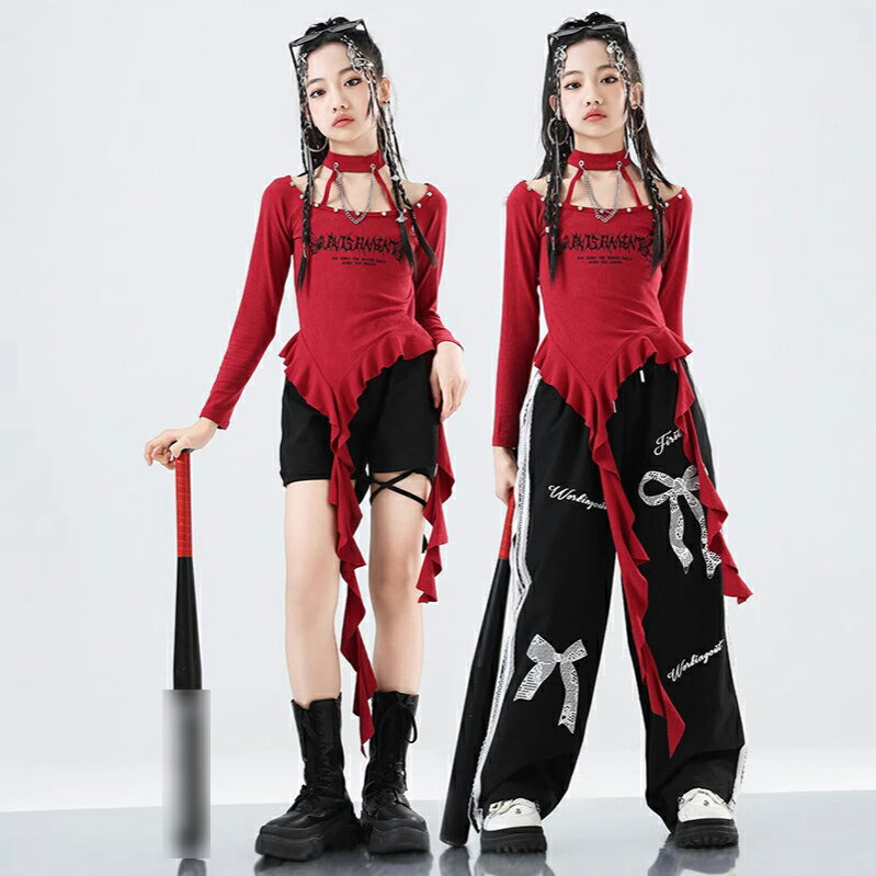 キッズ 長袖 ズボン 女の子 細身 ファッション ダンス ダンスチーム 演出チーム hiphop jazz ストリートダンス ジャズダンス