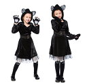 ハロウィン 衣装 キャットウーマン 黒猫 猫女に変身 ハロウィン 衣装 子供 ハロウィン コスプレ 子供 ハロウィンコスチューム キッズ　ハロウィン仮装 ジュニア　舞台演出服【ハロウィン,ハロウィーン,仮面・かぼちゃ グッズ,コスプレアニメ 発表会 ハロウィン 用品】の商品画像