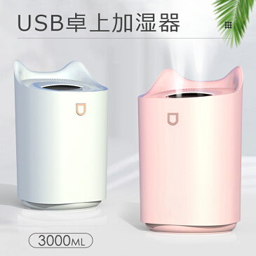 【 USB給電式 送料無料】 加湿器 卓上加湿器 USB 小型 超音波 静音 大容量 ミストボックス USB加湿器 卓上 オフィス 車載 携帯加湿器 ミニ 加湿機 デスク おしゃれ ミニ加湿器 かわいい お手入れ簡単加湿器 卓上 オフィス 大容量3000ML