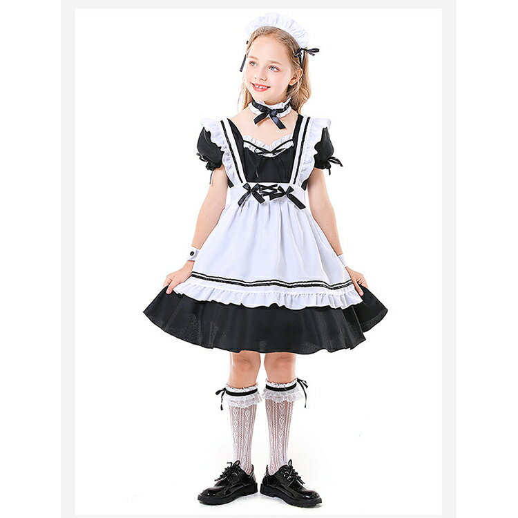 メイド服 子供用 ロリータ 6点セット キッズ ハロウィン　仮装　ハロウィン 子供 コスプレ アリス メイド服 コスチューム 衣装 仮装 送料無料 2