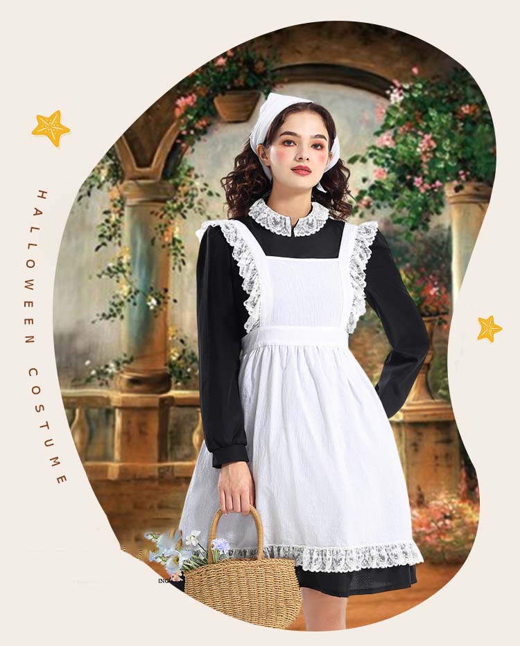 ハロウィン コスプレ 仮装 伝統民族 メイド服 ビール祭り衣装 カジュアル 気質優雅 欧米風 セット ワンピース 女性 ロング丈 レディース 女性用 アリス風 ...