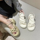 5CM厚底サンダル スポーツサンダル ナースサンダル 厚底レディース 軽いサンダル スリッパ アウトドア ビーチシューズ 軽量 通気 耐久性 歩きやすい 防滑 防臭 吸汗 カジュアル 普段履き