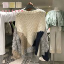配色 シンプル セーター ニットトップス デザインニット ニット レディース トップス 長袖 セーター アウター 送料無料 S-XL