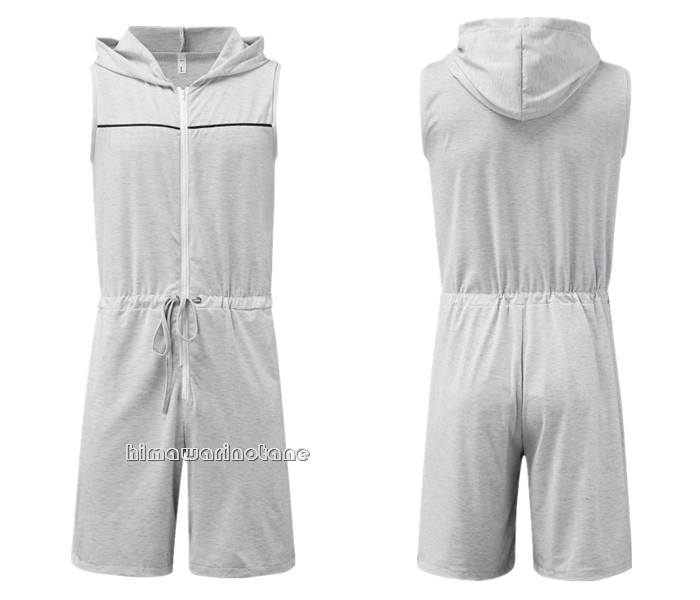 フード付きオールインワン つなぎ フード付き オール 作業着 ジャンプスーツ メンズ 夏 レトロ メンズ ジャンプ スーツ メンズ ショート パンツ　ルームウェア メンズ