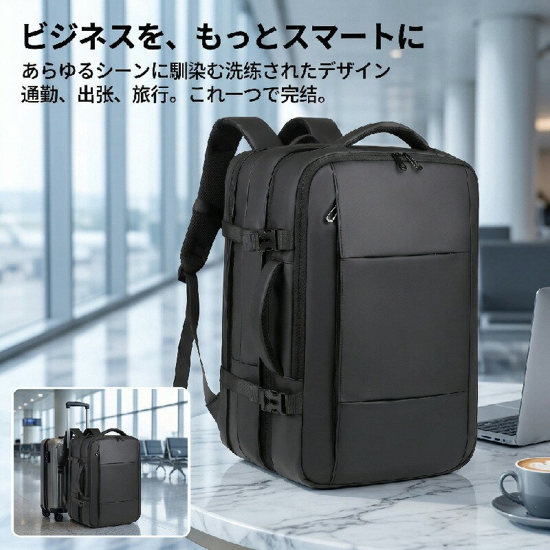 Other - ビジネスリュック メンズ 拡張機能 25L 45L 大容量 17インチ PC対応 防水 乾湿分離 ポケット 出張 旅行 通勤 通学 撥水 多機能 バックパック 鞄 機内持ち込み キャリーオン スーツケース スマート 営業 ビジネスマン トラベルバッグ