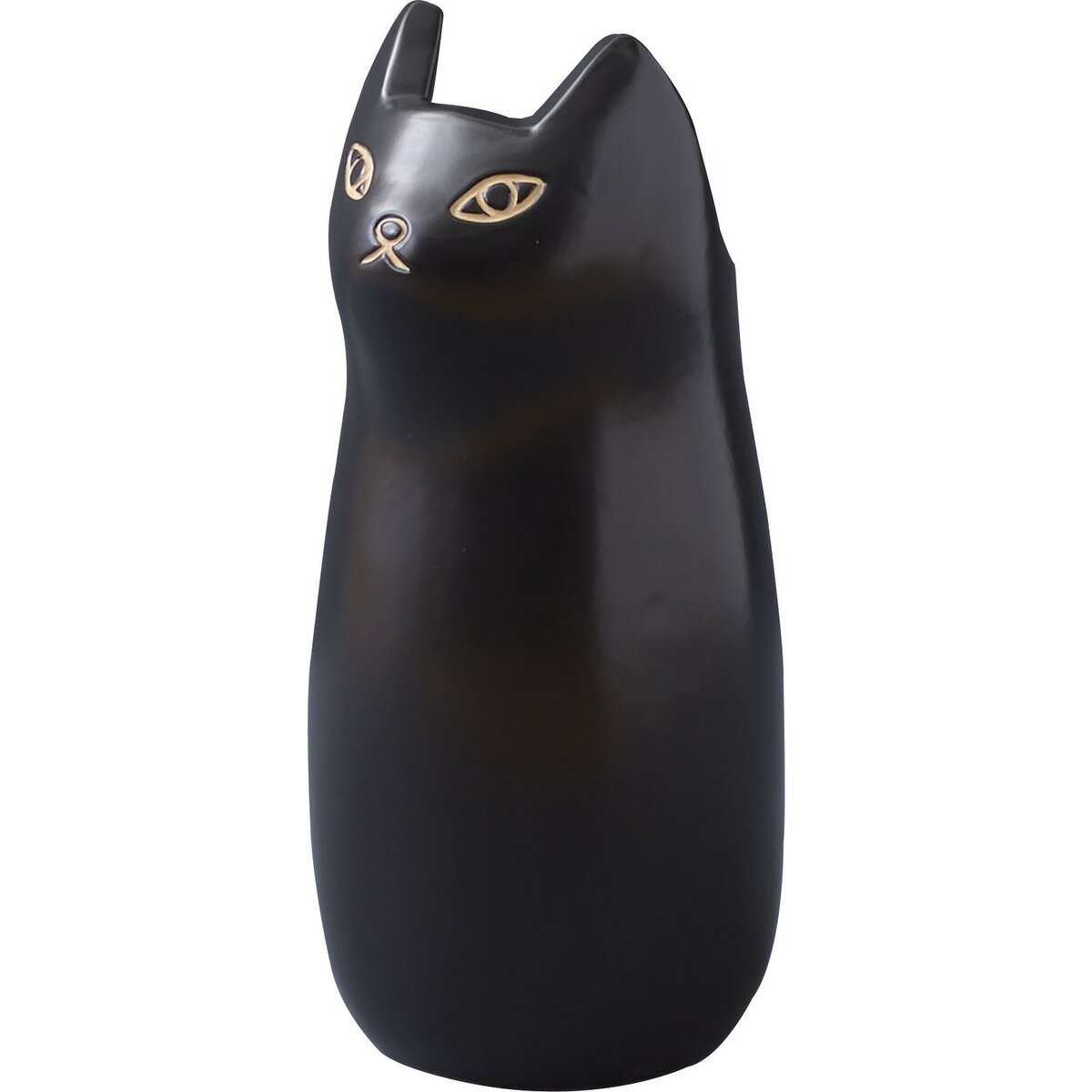 猫の傘たて（小） ブラック 黒 傘立て 傘入れ アンブレラスタンド 玄関 陶器 陶製 2kg 収納 猫 キャッ..