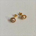 【小型宅配】ピアス・イヤリング / ワイヤーコットンパール / ベージュ