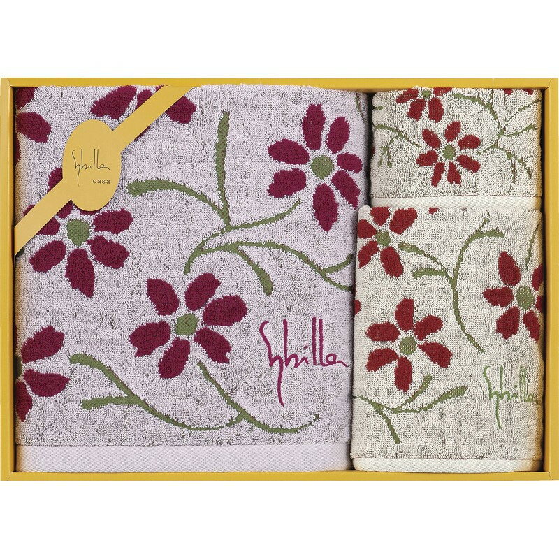 楽天ひまわり生活タオルセット ベージュ＆ピンク シビラ エンラサーダ2 ギフト 贈り物 お祝い お歳暮 お中元 プレゼント 御礼 お礼 御歳暮 御中元 贈答品 粗品 熨斗 のし お返し 内祝い 快気 志