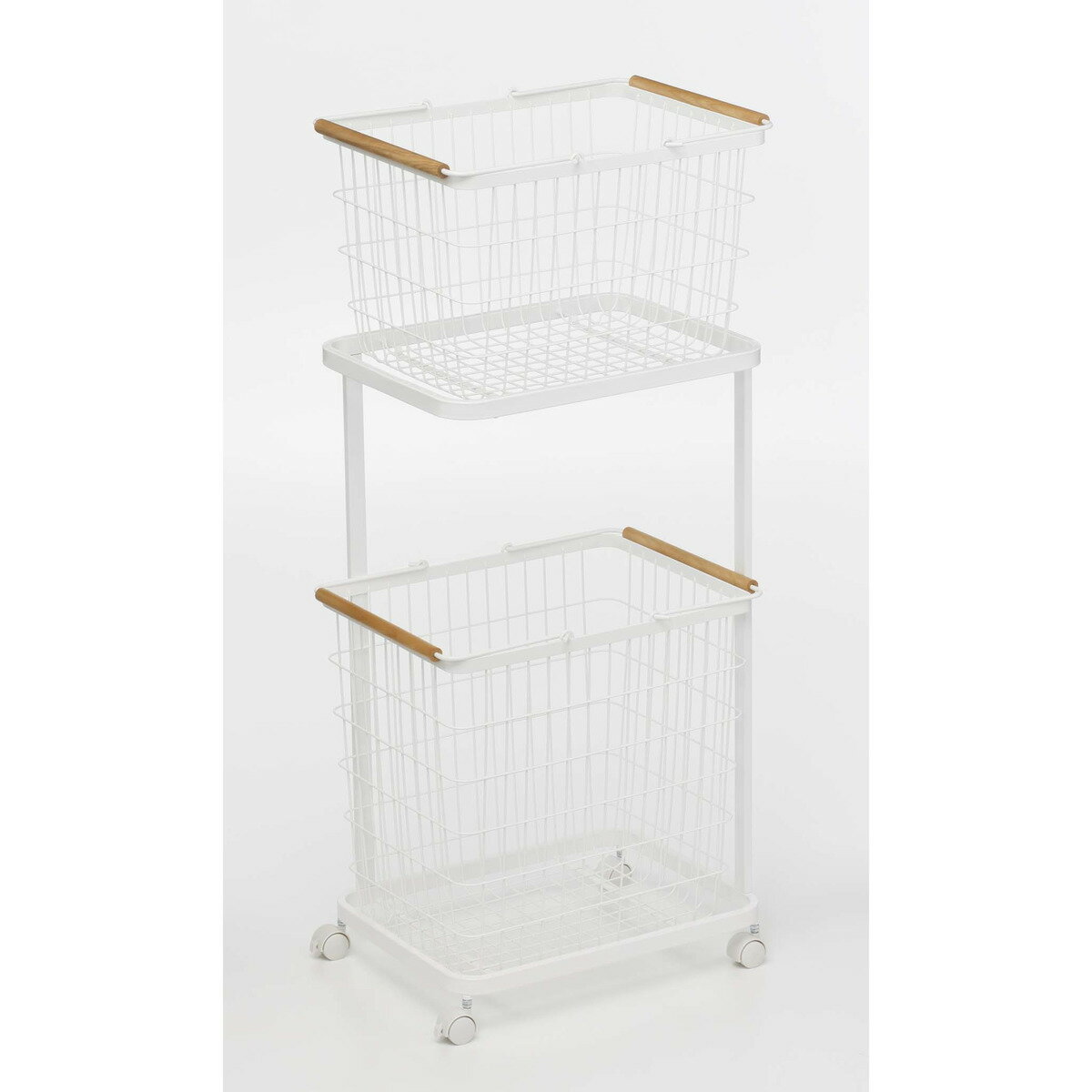 ランドリーワゴン バスケット トスカ ホワイト 山崎実業 yamazaki おしゃれ オシャレ