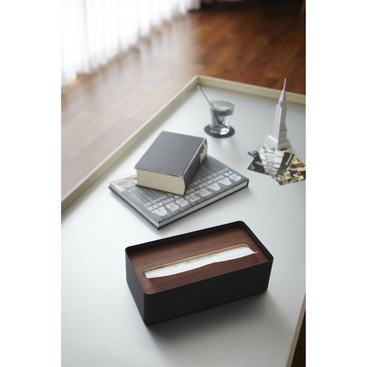 蓋付きティッシュケース リン L ブラウン 山崎実業 yamazaki おしゃれ オシャレ [2]